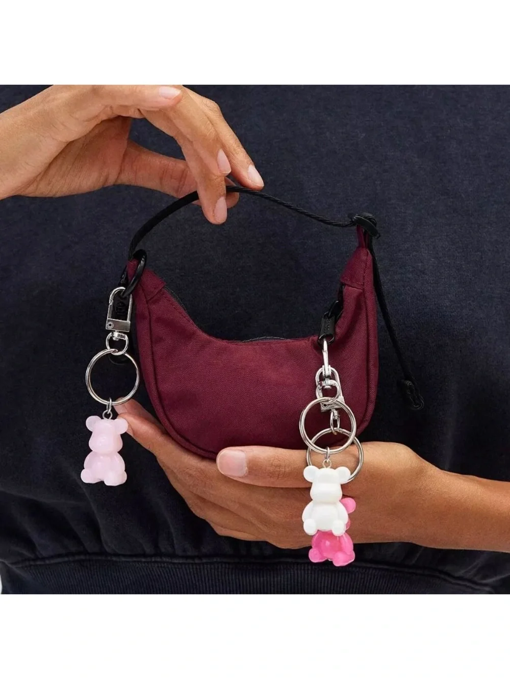 BAGGU Crescent Bag Charm - Oxblood